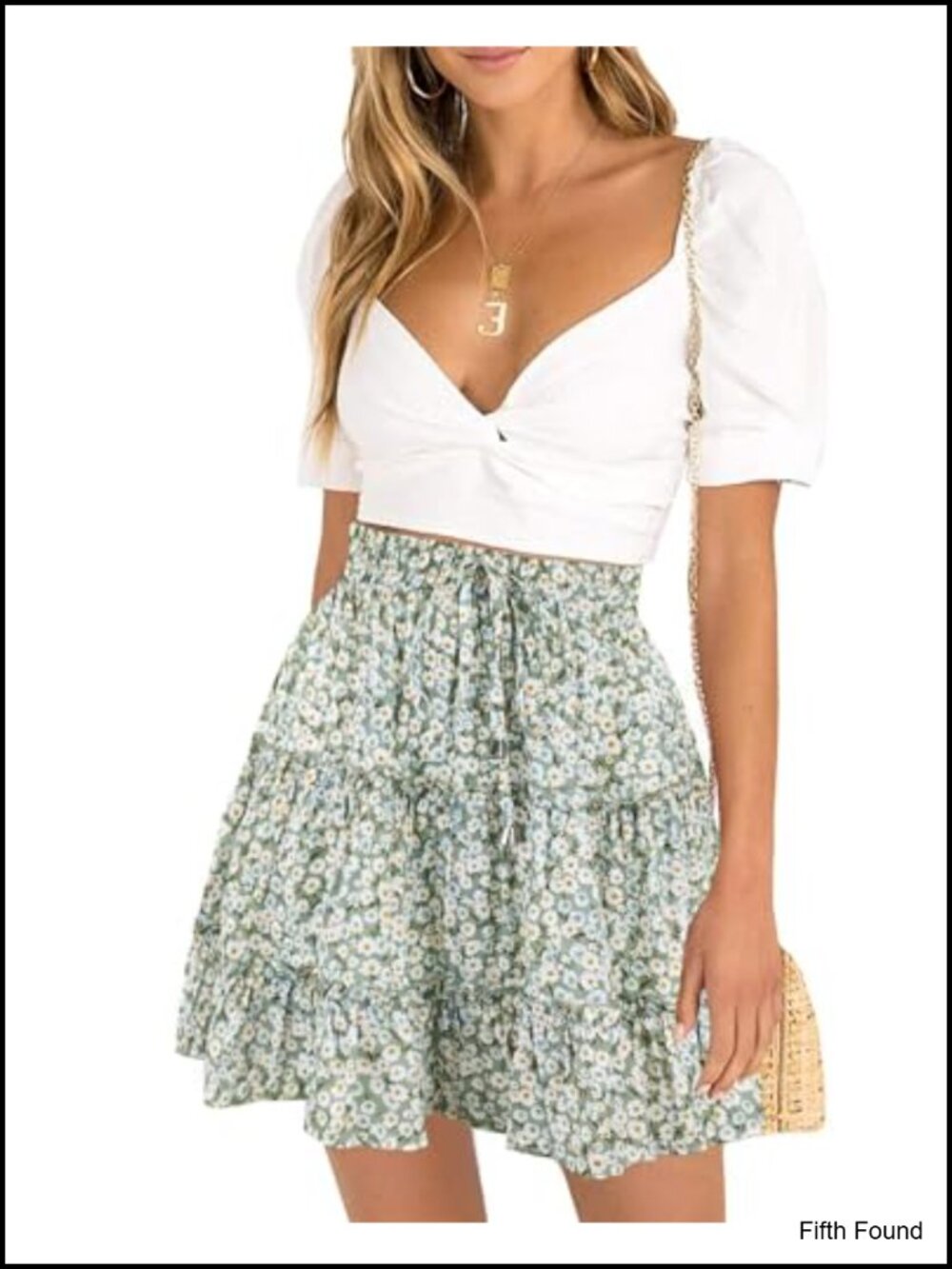 High Waisted Floral Mini Skirt Ruffle A-Line Boho Summer Streetwear